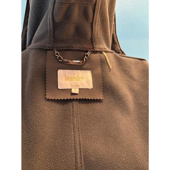 EUC! Laundry Shelli Segal Dark Gray Zip Close 4 Pockets Attached Belt Hood Small - Picture 10 of 10